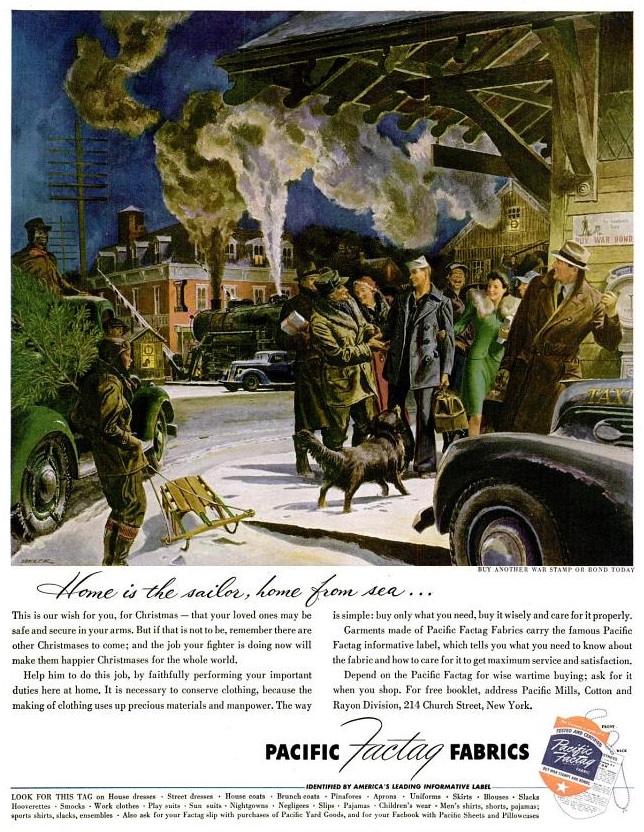 Kerstmis tijdens WO2 in Amerikaanse advertenties 1943