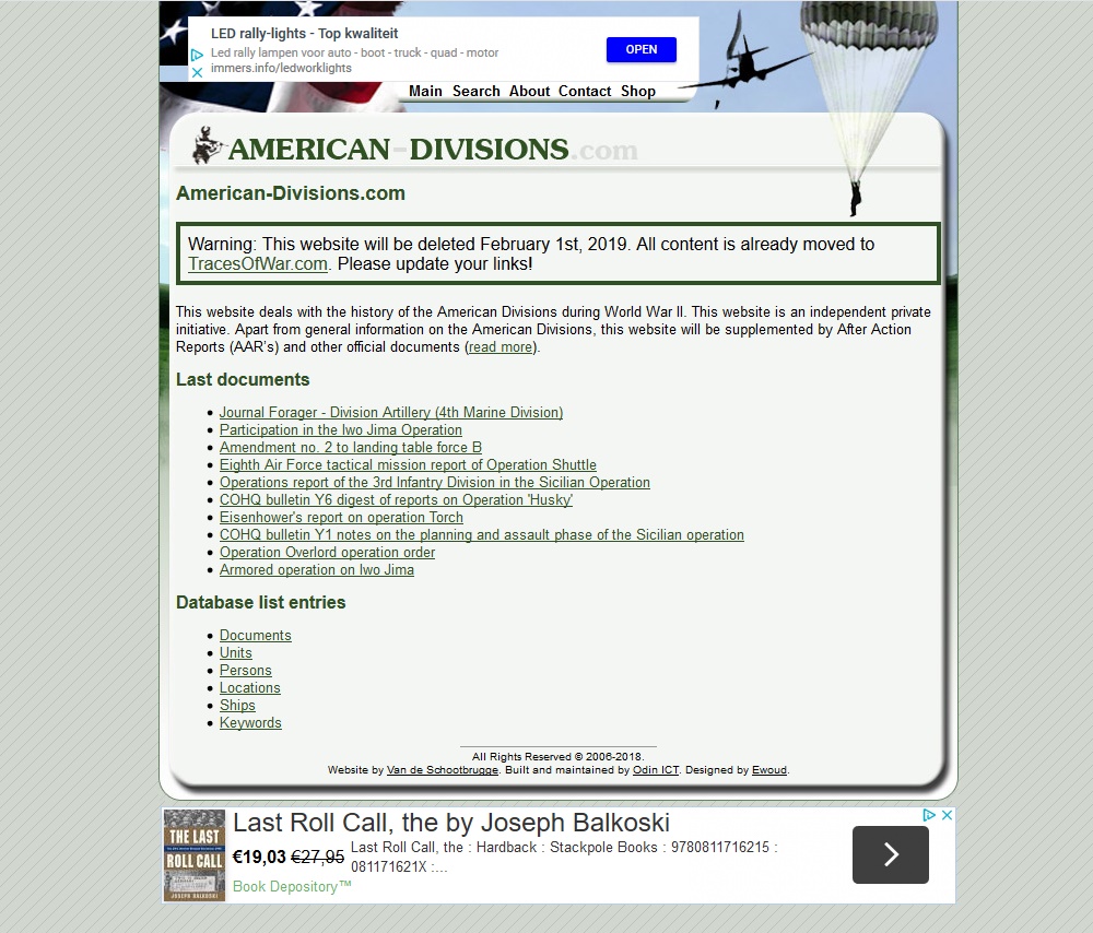 American-Divisions.com migrated to TracesOfWar.com