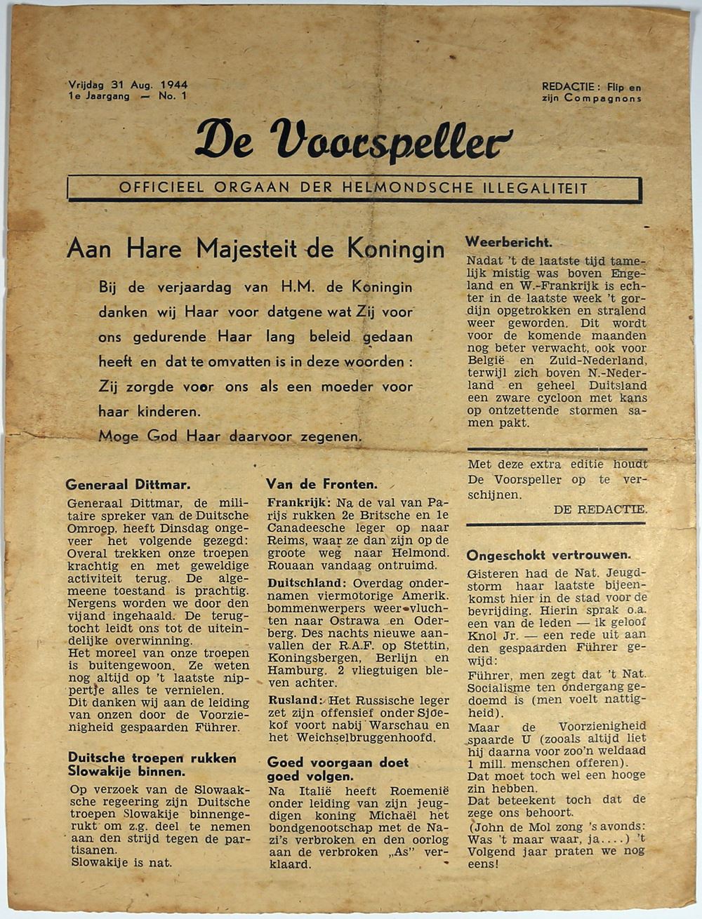 De Voorspeller - Officieel orgaan der Helmondsche illegaliteit