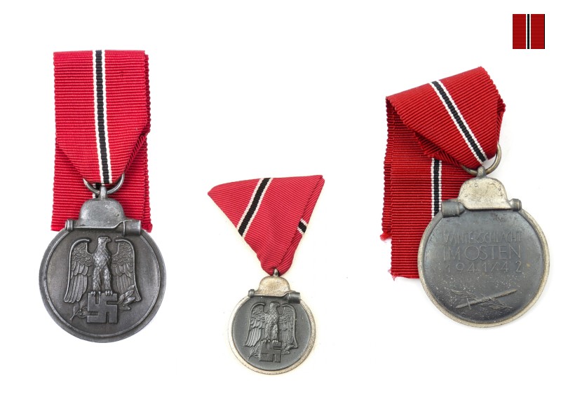 Ostmedaille Medaille Winterschlacht Ordensband Breite 2,6 cm Länge 12 cm 