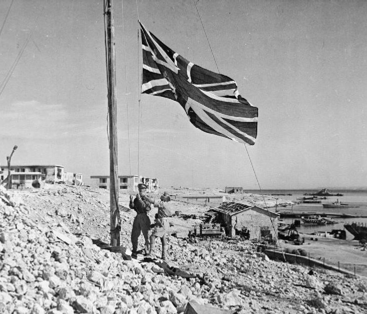 Photo: Again the Union Jack flies over Tobruk.