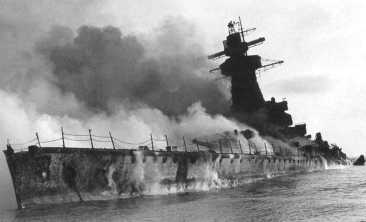 Photo: Admiral Graf Spee sinking.