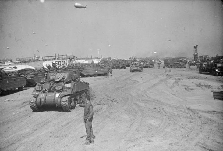 Photo: Allied Tanks and Equipment Pour into Normandy.