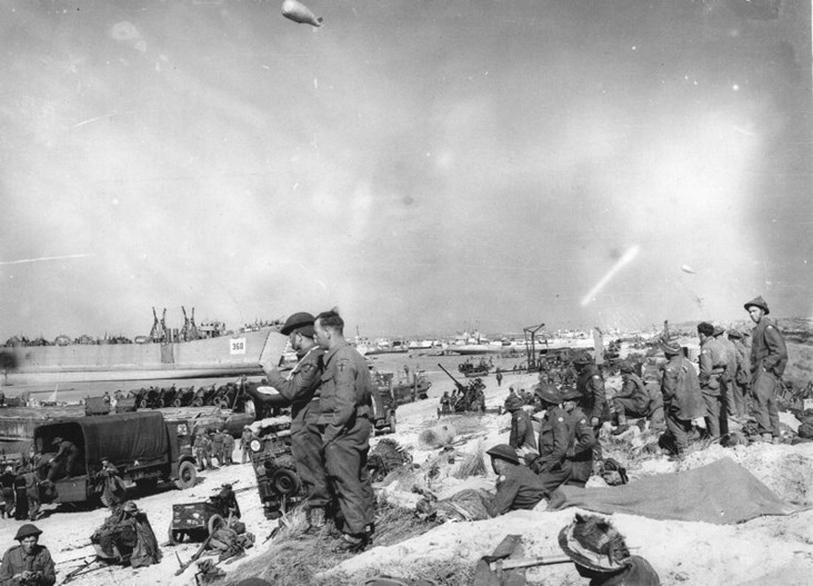 Photo: Allied Tanks and Equipment Pour into Normandy.